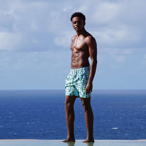 Sustainable mens swim shorts by Lotty B Mustique