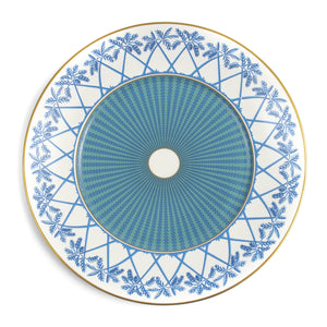 Fine Bone China : PALMS & COCONUTS BLUE - CHARGER PLATE SET of 6