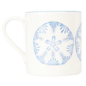 Fine Bone China Mug : SAND DOLLAR - BLUE designer Lotty B Mustique beautiful gifts & interiors inspired by the Caribbean island of Mustique