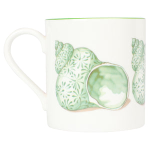 Fine Bone China Mug : SHELL - GREEN designer Lotty B Mustique 