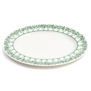 Fine bone china serving platter in Palms green design