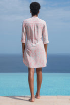 Lotty B Flared Dress in Silk Crepe-de-Chine (Seahorse, Pink) Back