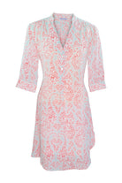 Lotty B Flared Dress in Silk Crepe-de-Chine (Seahorse, Pink)