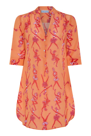 Silk Decima Dress: FRUIT PUNCH - PINK / ORANGE