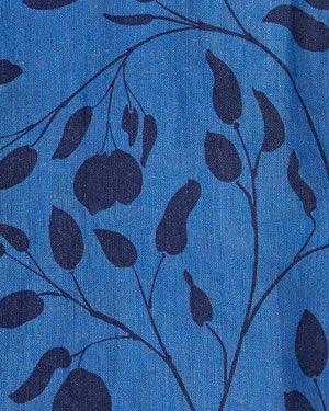 Mens Linen Shirt: LIME TREE - NAVY BLUE
