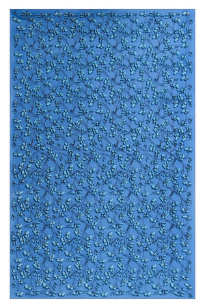 Lotty B Sarong in Silk Crepe-de-Chine: FLAMBOYANT FLOWER - BLUE designer Lotty B Mustique