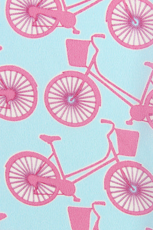 Lotty B Silk Crepe-de-Chine Long Scarf BICYCLE REPEAT - PINK swatch