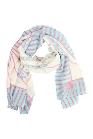 Lotty B Sarong in Silk Crepe-de-Chine: BICYCLE - PINK scarf