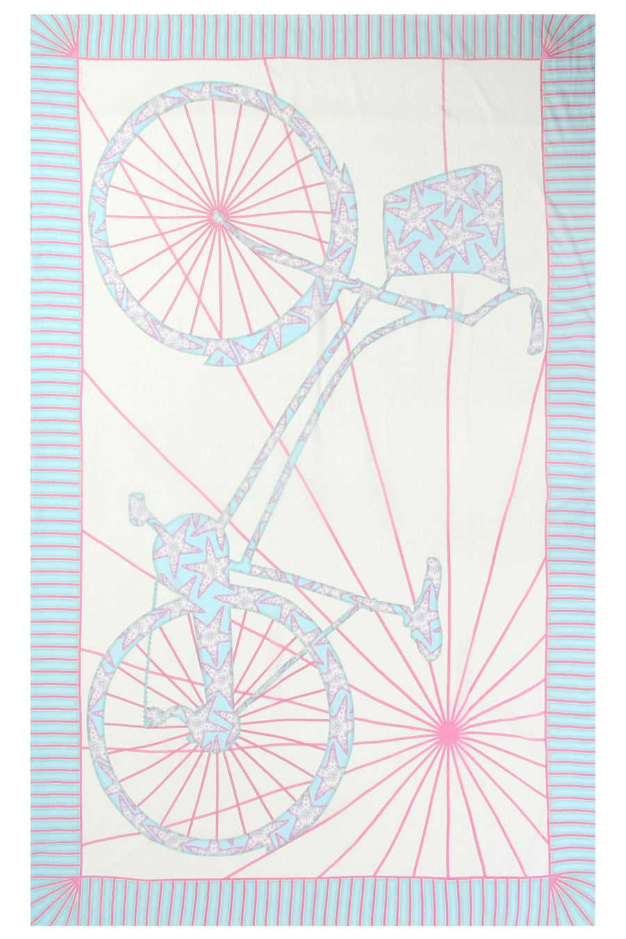 Lotty B Sarong in Silk Crepe-de-Chine: BICYCLE - PINK Mustique life
