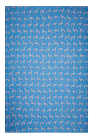 Chiffon silk sarong scarf in Lurcher green & blue print by designer Lotty B Mustique