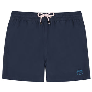 Mens quick dry swim shorts in solid navy Pink House Mustique essential holiday buys
