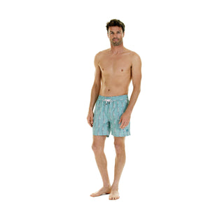 Mens swim trunks: GECKO - OLIVE, Pink House Mustique holiday styles by designer Lotty B