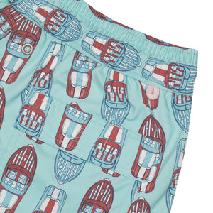 Mens swim shorts: RIVA - RED / TURQUOISE