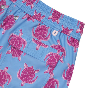 Mens swim shorts: TURTLE - PINK / BLUE