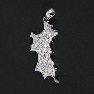 Silver Diamante Mustique Island Pendant - Detail