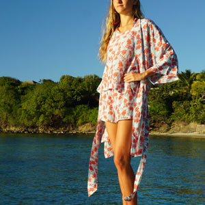 pure silk bed to beach nightwear designer Lotty B Mustique luxury vacation fashion