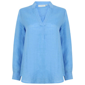 Womens Linen Blouse: FRENCH BLUE