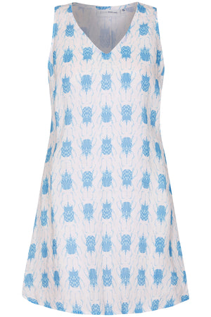 Linen Henny Dress: BEETLE - BLUE